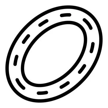 Oval racetrack icon outline vector. Start circuit Stock Illustration