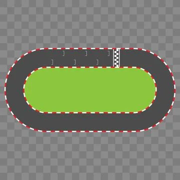 Oval racetrack layout with starting grid Stock Illustration