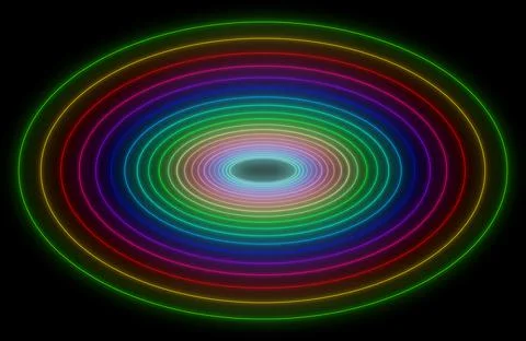 Oval rainbow and black gradient backdrop Illustrazione stock