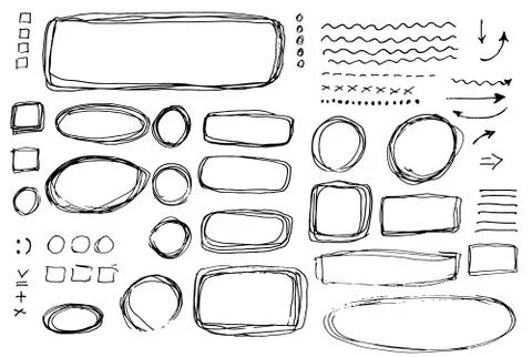 Oval, round, rectangular and square frames and labels. 스톡 일러스트