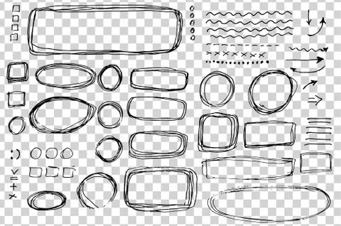 Oval, round, rectangular and square frames and labels. 스톡 일러스트