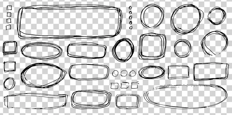 Oval, round, rectangular and square frames and labels. Stock Illustration