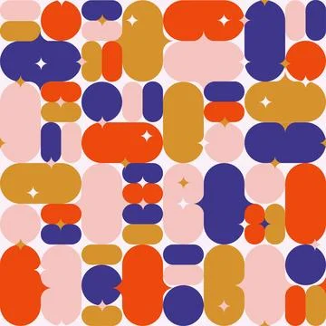 Oval Rounded Trendy Pattern Stock Illustration