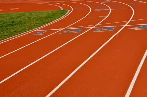 Oval running track Stock-Fotos