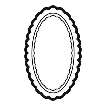 Oval scalloped frame creating elegant border for pictures and text Stock Illustration