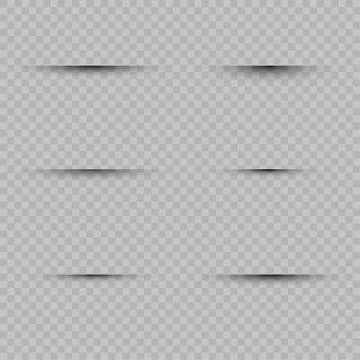 Oval shadow with soft edges vector set on checkered background Stock Illustration