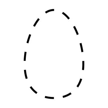 Oval shape dashed symbol vector icon for creative graphic design ui element  Stock Illustration