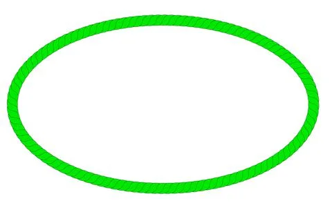 Oval shape, Vector  frame from green rope for your element design Stock Illustration