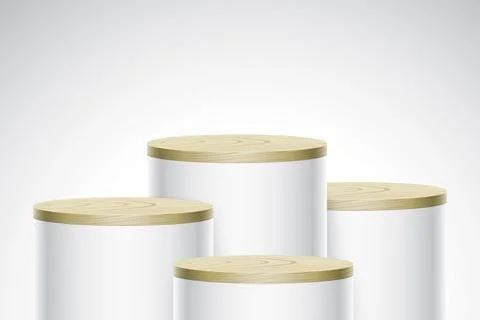 Oval shape vector stands isolated on white. Illustrazione stock