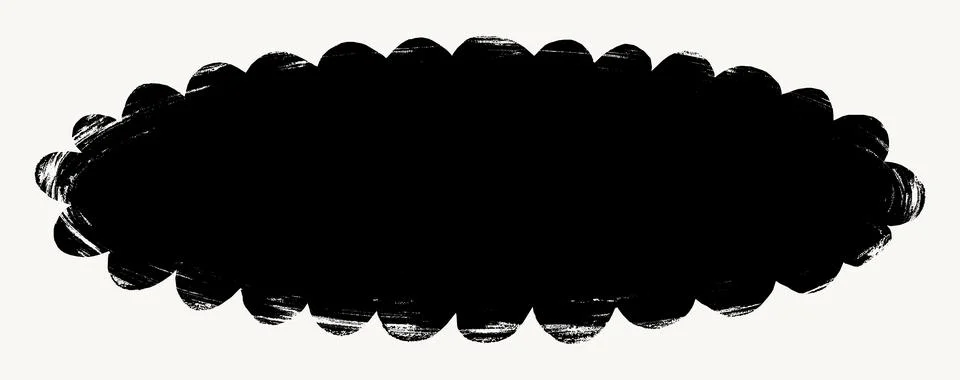 Oval shape with wavy torn edges. Grunge style black round frame with ripped Stock Illustration