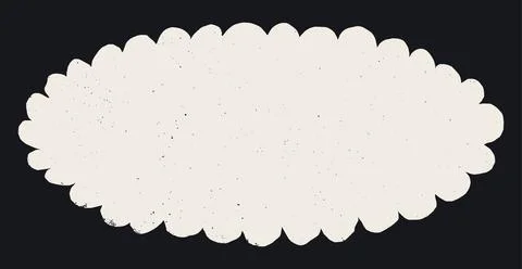 Oval shape with wavy torn edges. Grunge style round frame with ripped border Stock Illustration