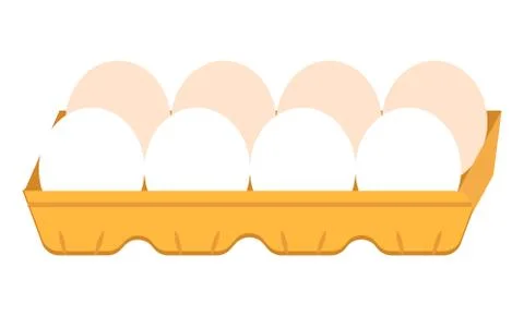 Oval Shaped Egg in Carton Package, Organic Product Ilustração Stock