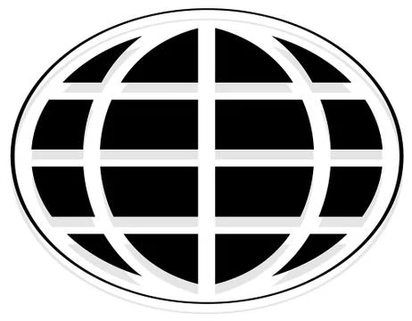 Oval shaped wire-frame globe. Editable vector illustration. 스톡 일러스트
