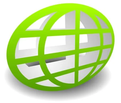 Oval shaped wire-frame globe. Editable vector illustration 스톡 일러스트