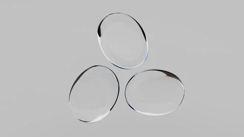Oval shapes move and change positions over a simple background Stock Footage 332420230