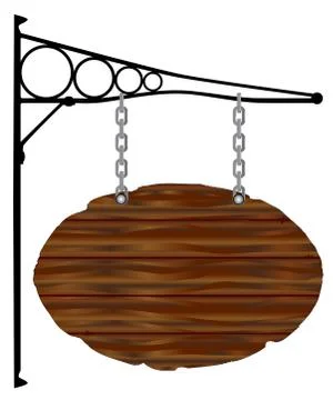 Oval sign and bracket Stock Illustration