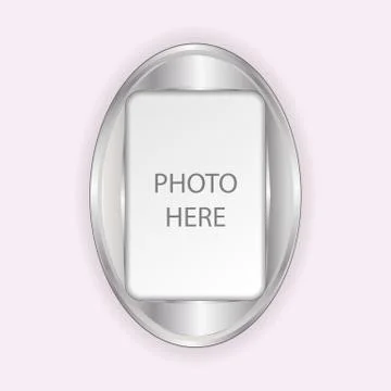 Oval silver frames with square space for photo, diploma or text. Stock-Illustration