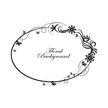 Oval simple ornamental frame Stock Illustration