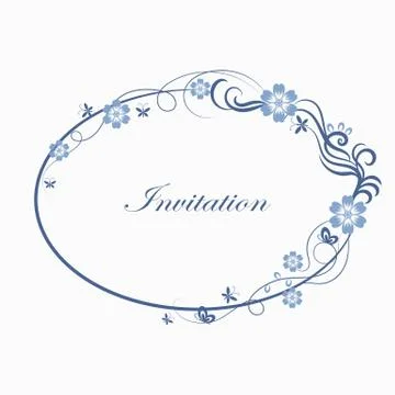 Oval simple ornamental frame Stock Illustration