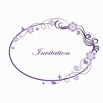 Oval simple ornamental frame Stock Illustration