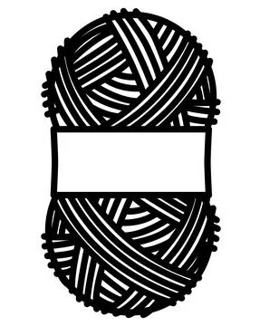 Oval Skein of Knitting Thread with Blank Label - vector silhouette Stock Illustration