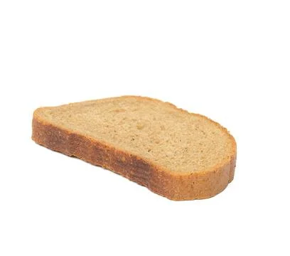 Oval slice of rye bread bread isolated on white background Stock Photos