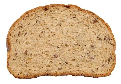 Oval slice of rye flour bread with seeds Stock Photos