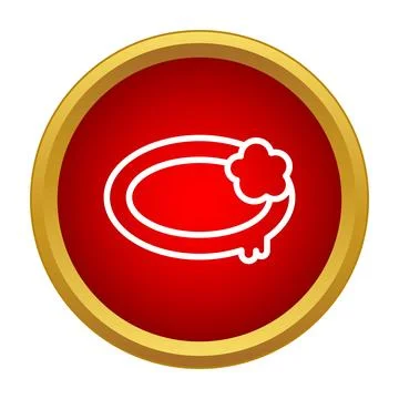 Oval soap bar with foam icon in red circle Stock Illustration