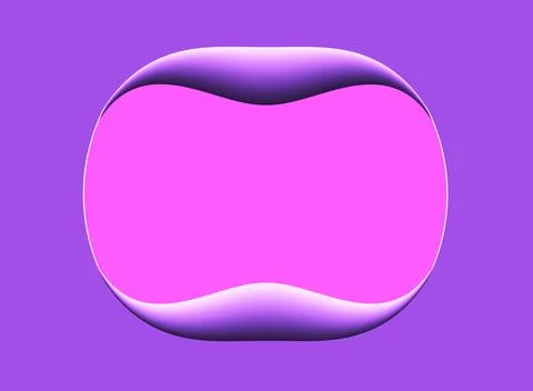 Oval soft pop 3D effect frame for text or bubble speech. Purple pink cute Stock Illustration
