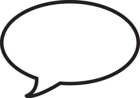 Oval Speech Bubble Outline Stock Illustration
