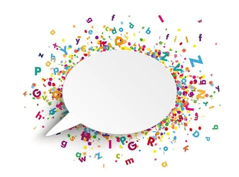 Oval Speech Bubbles Colored Letters Logopaedie Oval speech bubble with col... Stock Photos