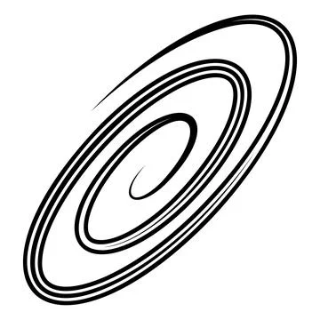 Oval spiral galaxy, database technology information logo, swirl whirlpool Stock Illustration