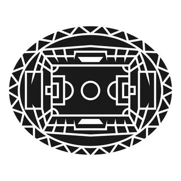 Oval stadium top view icon, simple style 스톡 일러스트