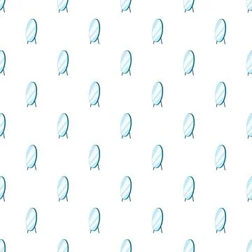 Oval standing mirrors seamless pattern on white background Illustrazione stock