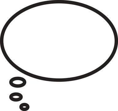Oval Thought Bubble Outline Stock Illustration