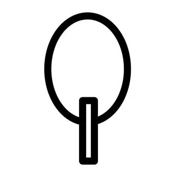 Oval tree flat outline icon Stock Illustration