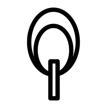 Oval tree flat outline icon Stock Illustration