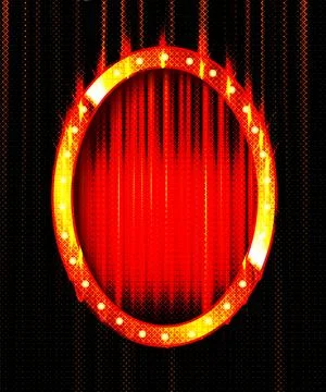 Oval vintage frame on red background イラスト素材