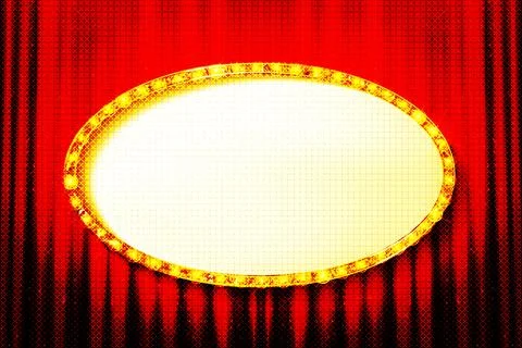 Oval vintage frame on red background. イラスト素材