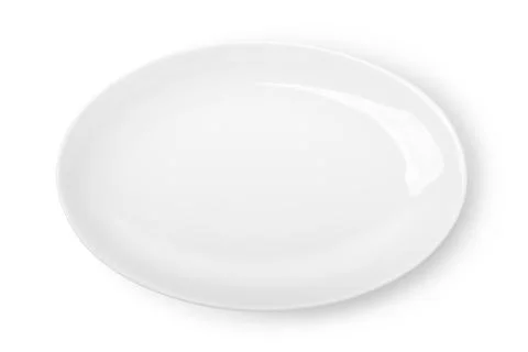 Oval white plate Stock Photos