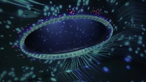 An oval window into an aquarium filled with tiny jellyfish softly illuminated ag Video stock 291843114