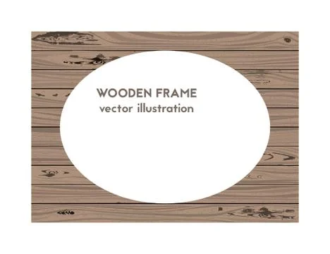 Oval wooden frame. Stock Illustration