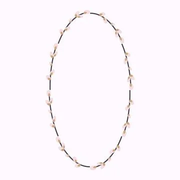 Oval wreath of willow. Easter willow wreath Stock Illustration