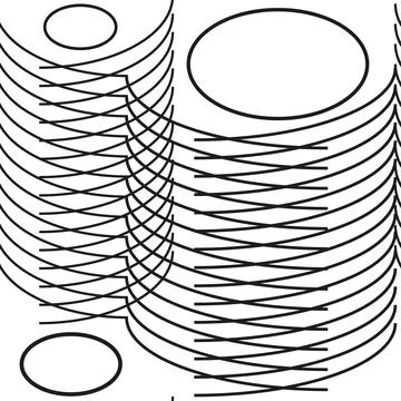 Ovals and arcs of black thin lines. 스톡 일러스트