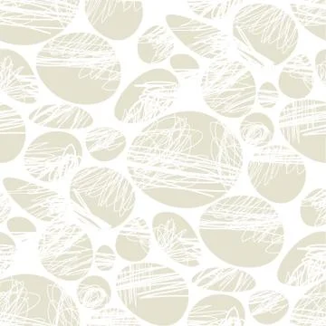 Ovals and ellipses with scribbles seamless pattern Stock Illustration