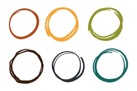 Ovals Set hand drawn - Vector illustration Stock Illustration