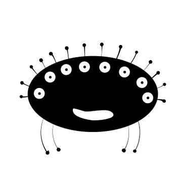 Ovalshaped monster 12 EyeArcer. Illustrazione stock