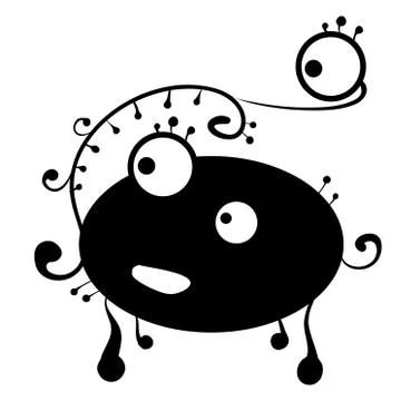Ovalshaped monster TailEyed. Illustrazione stock