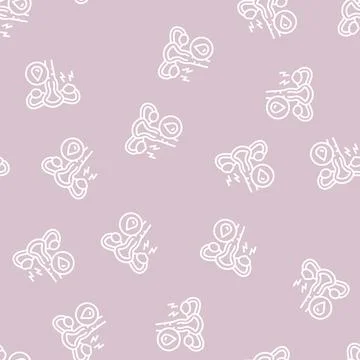 Ovarian bleeding line seamless pattern sign Stock Illustration