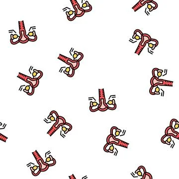 Ovaries endocrinology vector seamless pattern 库存插图